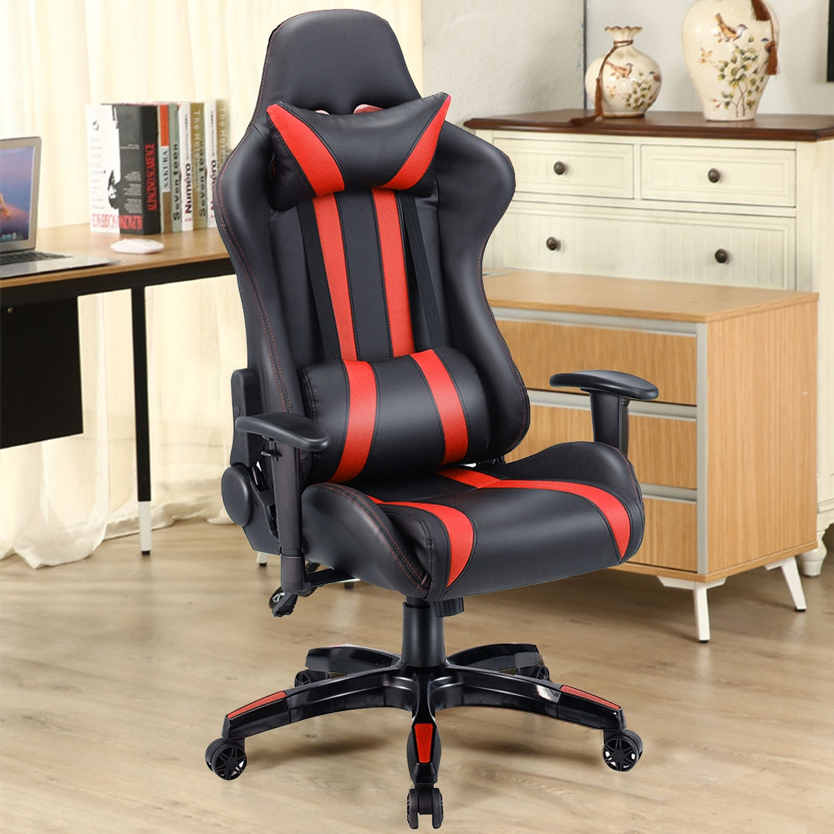 Executive Racing Style High Back Reclining Chair Gaming Chair Office Computer Red Fastsupreme